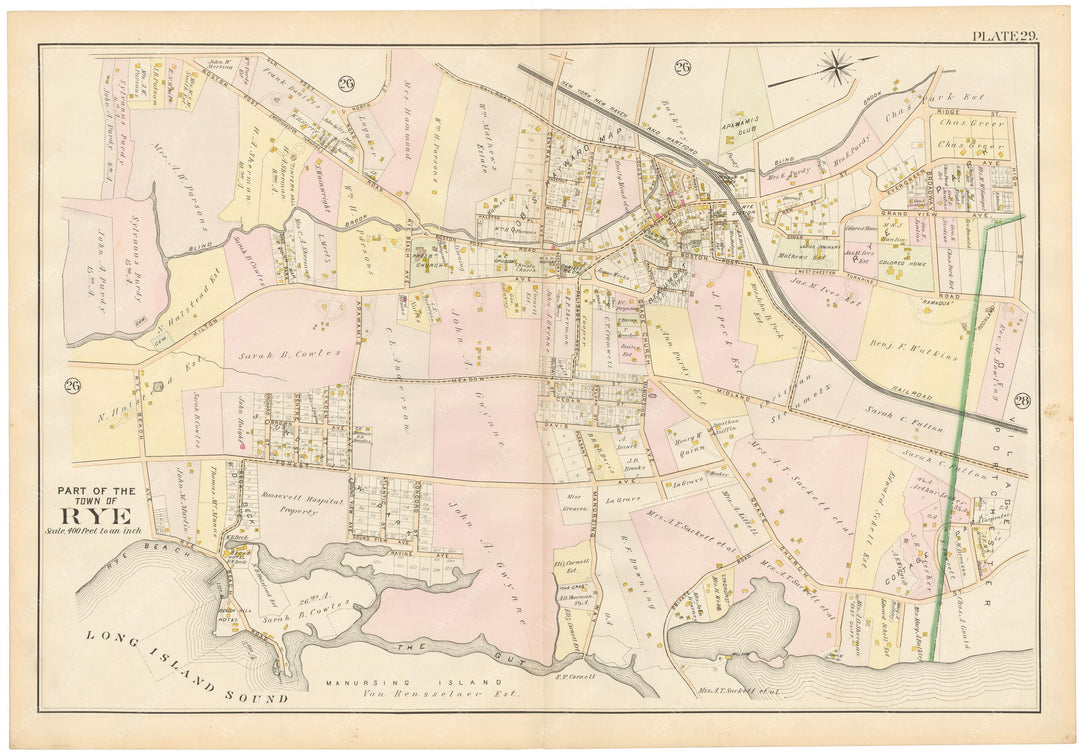 Westchester County, New York 1901 Plate 029: Rye