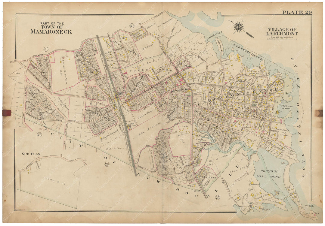 Westchester County, New York 1910 Vol. 1: Plate 029 Larchmont and Mamaroneck