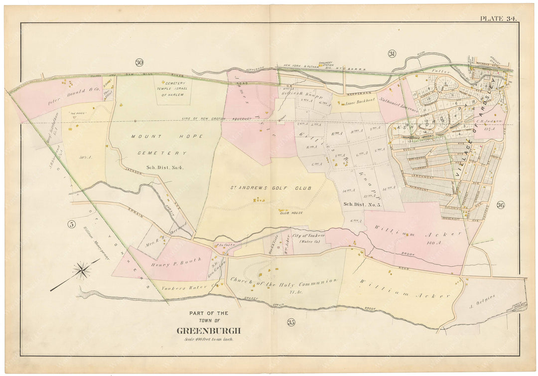 Westchester County, New York 1901 Plate 034: Greenburgh and Ardsley