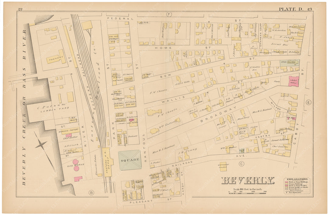 Beverly, Massachusetts 1880 Plate D