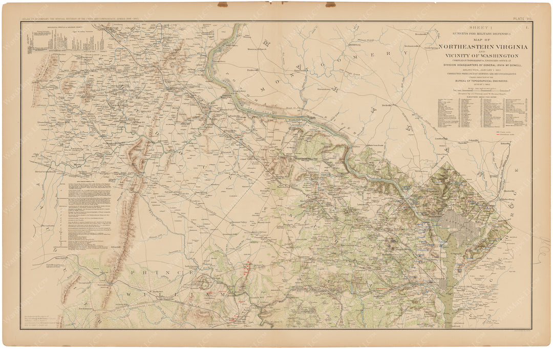 Civil War Atlas 1895 Plate 007: Defenses of Northeastern Virginia and the Vicinity of Washington