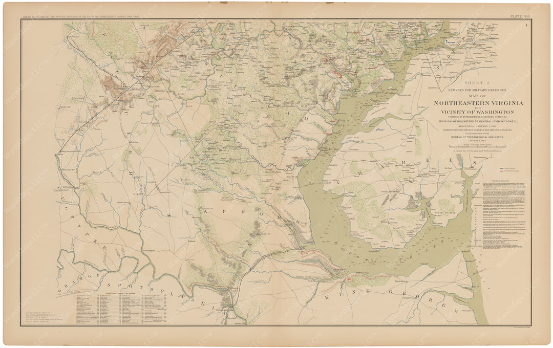 Civil War Atlas 1895 Plate 008: Defenses of Northeastern Virginia