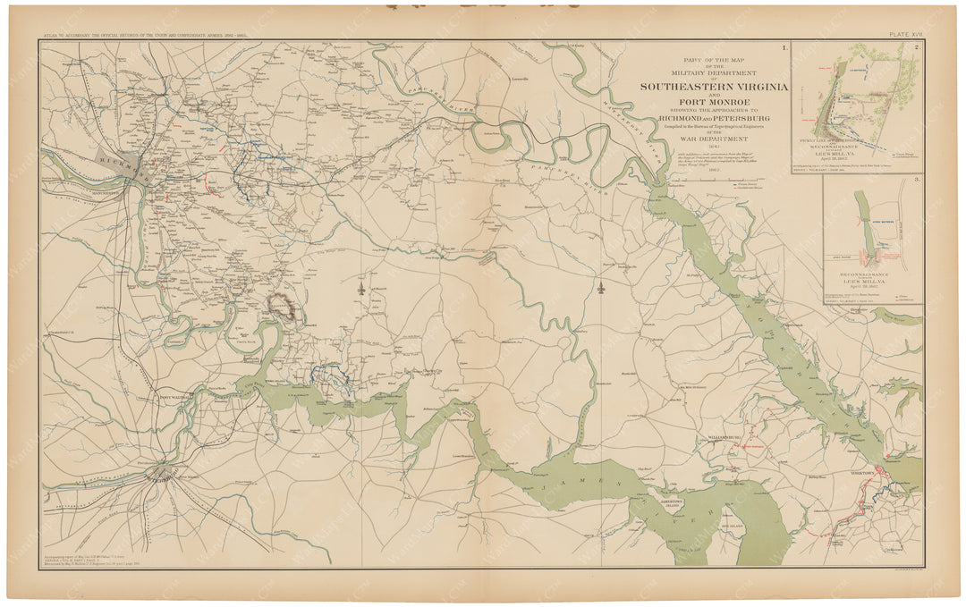 Civil War Atlas 1895 Plate 017: Southeastern Virginia