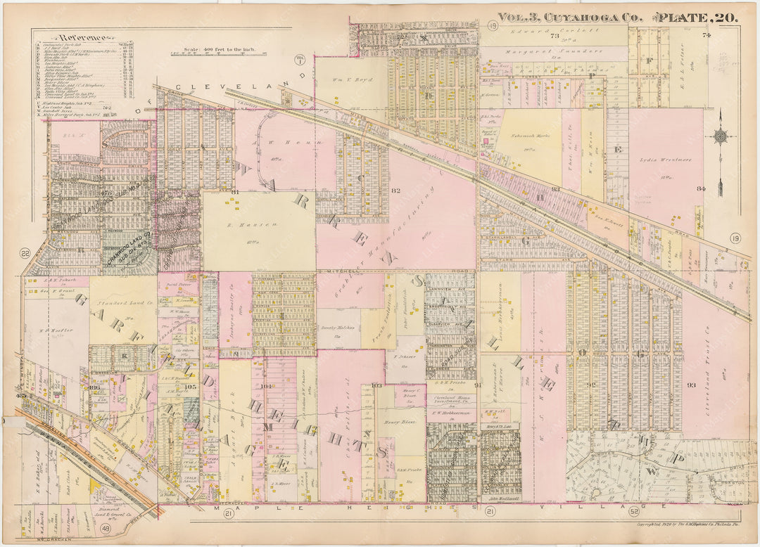 Cuyahoga County, Ohio, Vol. 3, 1920 Plate 020: Garfield Heights and Warrensfield Township