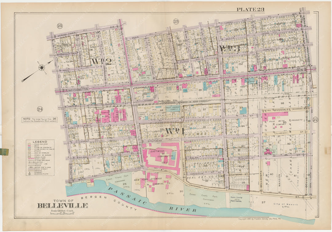 Essex County, New Jersey, Vol. D, 1932 Plate 023: Belleville