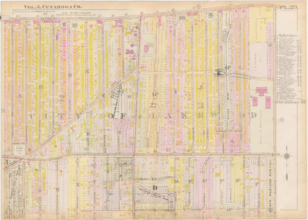 Cuyahoga County, Ohio, Vol. 3, 1920 Plate 029: Lakewood and Madison Park