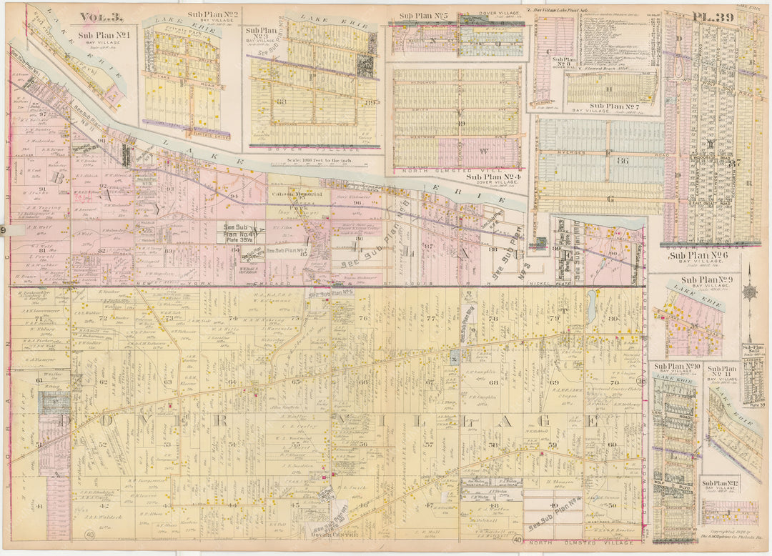 Cuyahoga County, Ohio, Vol. 3, 1920 Plate 039: Bay Village and Dover Village