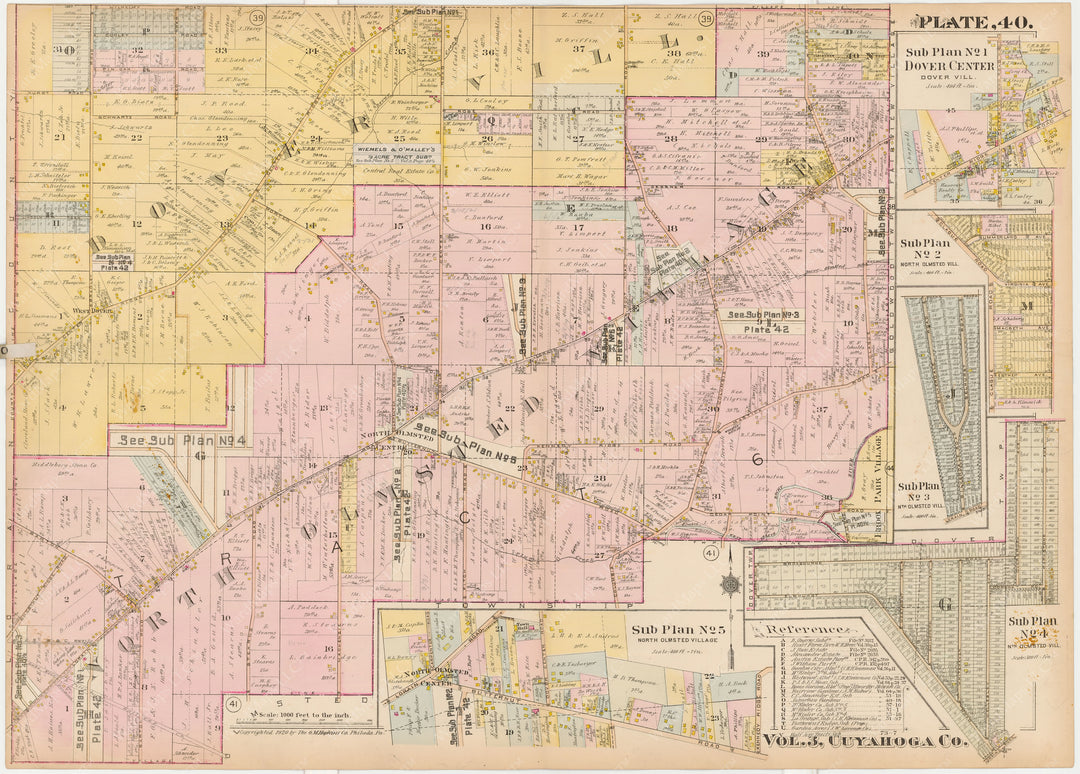 Cuyahoga County, Ohio, Vol. 3, 1920 Plate 040: Dover Village and North Olmstead Village