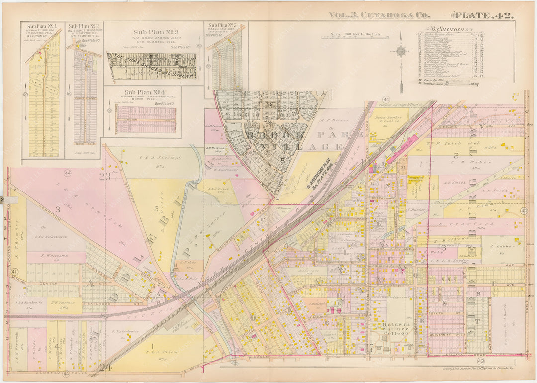 Cuyahoga County, Ohio, Vol. 3, 1920 Plate 042: Berea Village, Brook Park Village, Dover Village, Middleburg Township, and North Olmstead