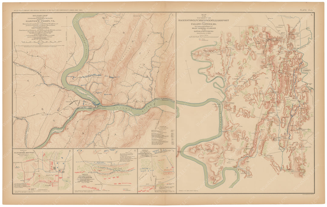 Civil War Atlas 1895 Plate 042: Maryland, Virginia, and West Virginia