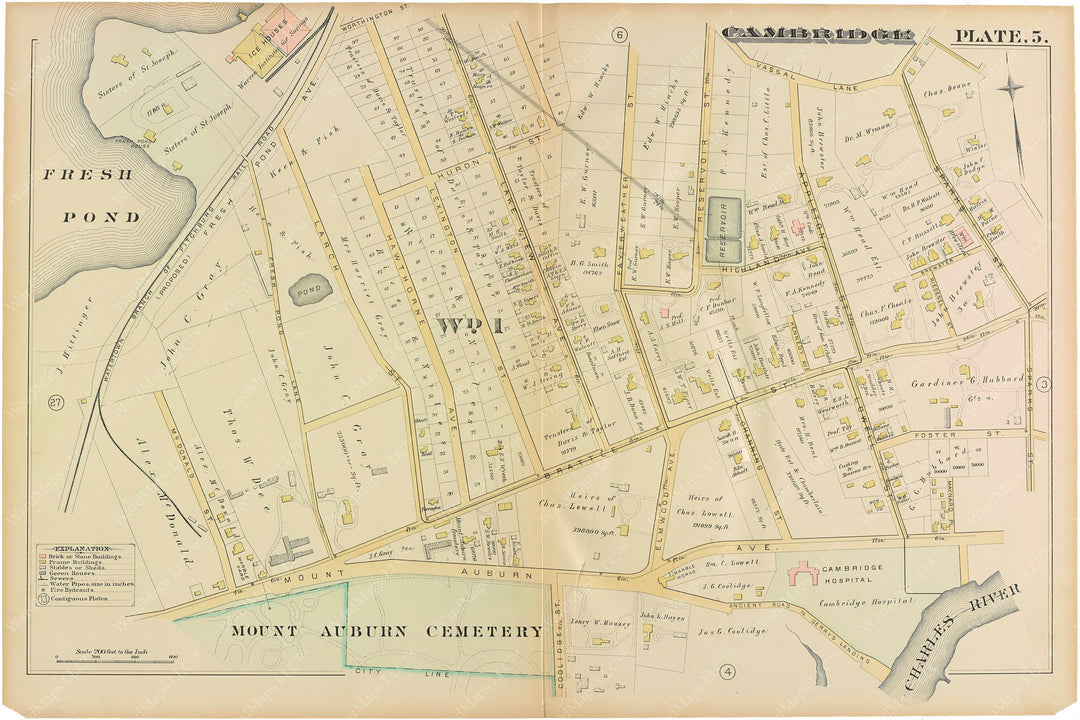 Cambridge, Massachusetts 1886 Plate 005