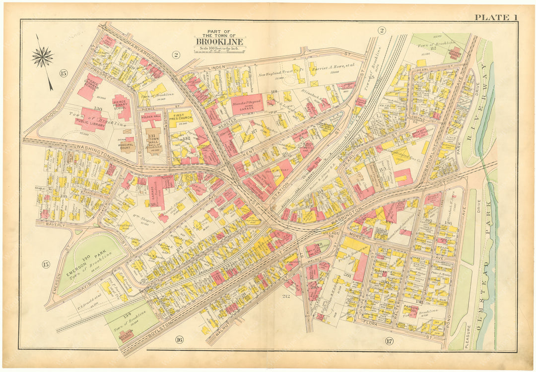 Brookline, Massachusetts 1919 Plate 001