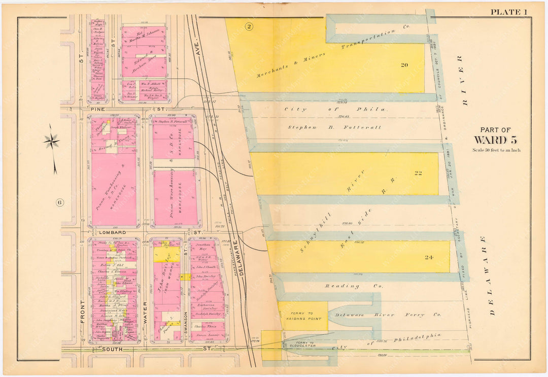 Philadelphia, Pennsylvania 1908, 5th, 7th, and 8th Wards: Plate 001