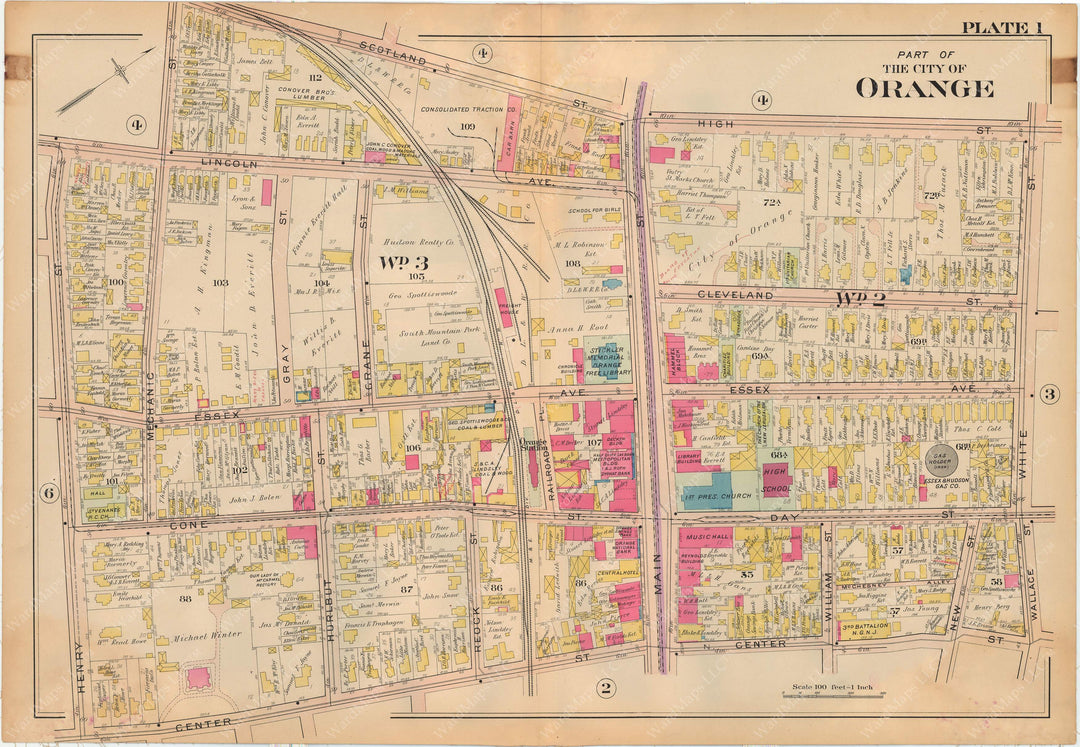 The Oranges, New Jersey 1904 Plate 001: Orange