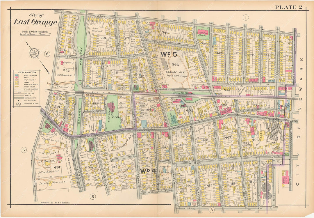 The Oranges, New Jersey 1911 Plate 002: East Orange