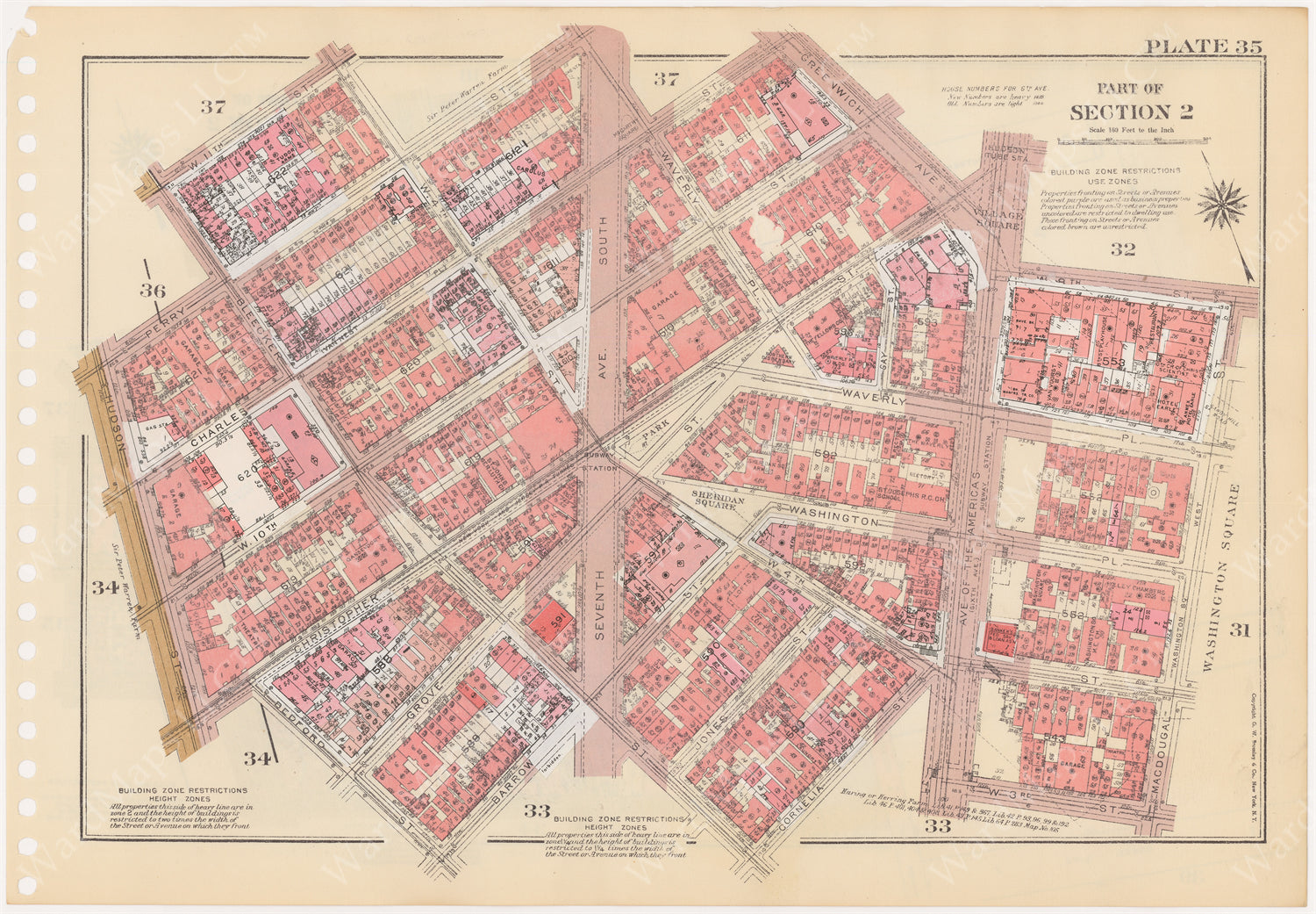 Manhattan, New York 1955 (1975) Plate 035 (from Vol. 1) – WardMaps LLC