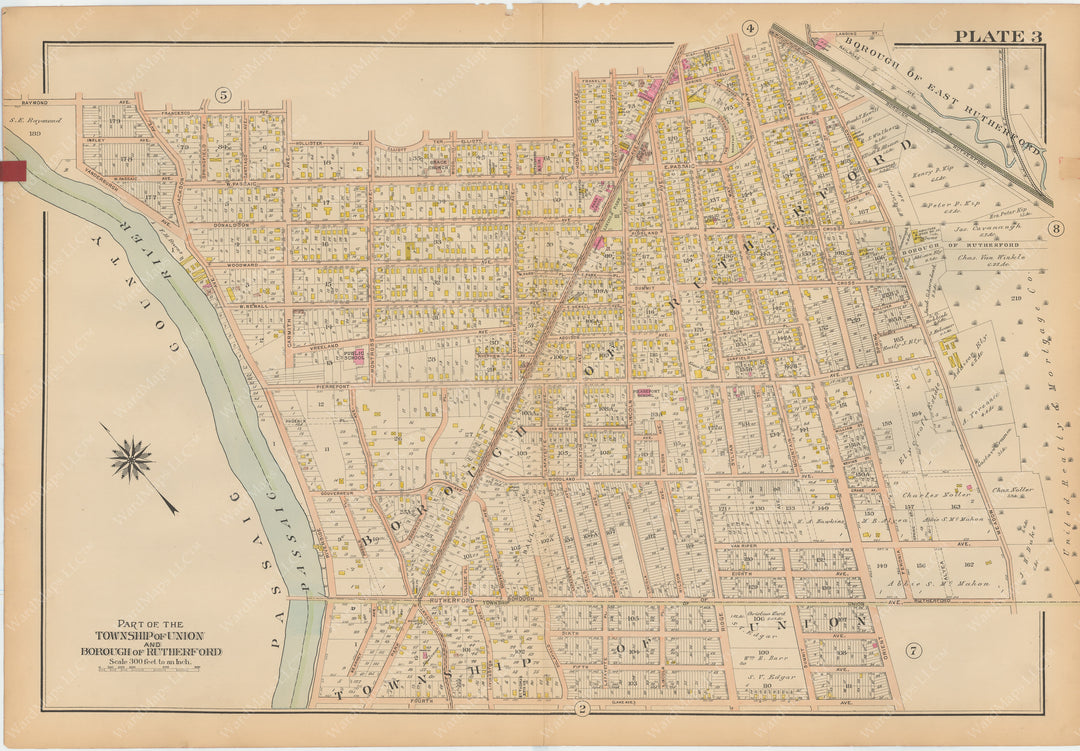 Bergen County, New Jersey, Vol. 2, 1913 Plate 003: Union and Rutherford
