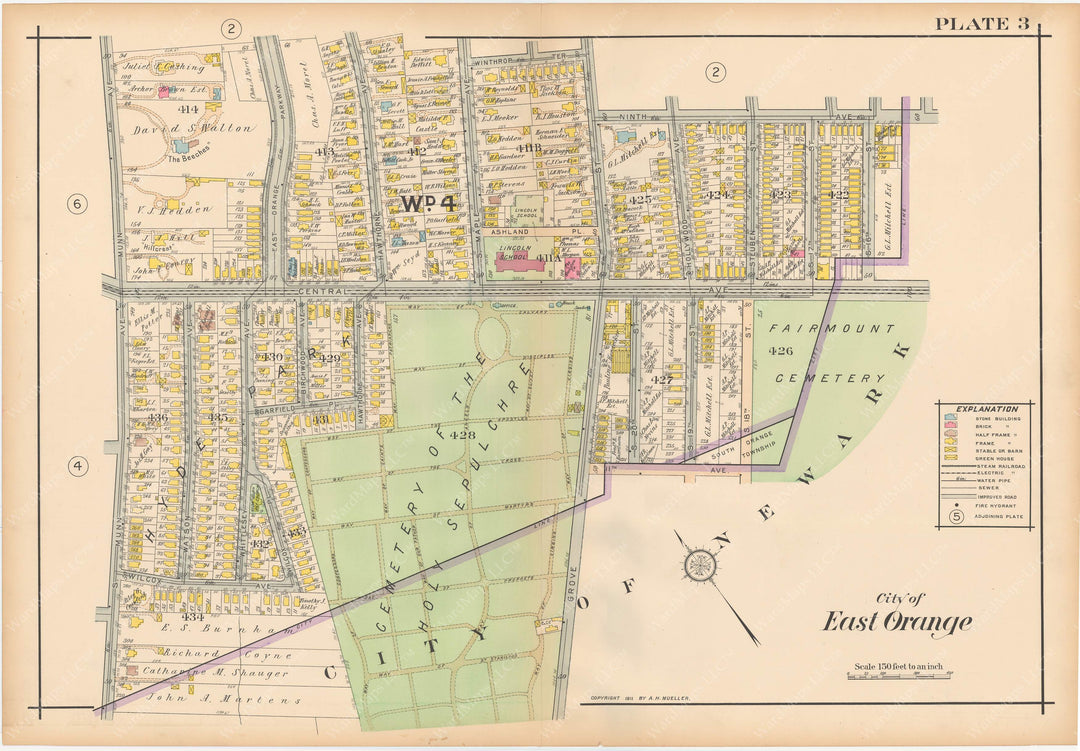 The Oranges, New Jersey 1911 Plate 003: East Orange