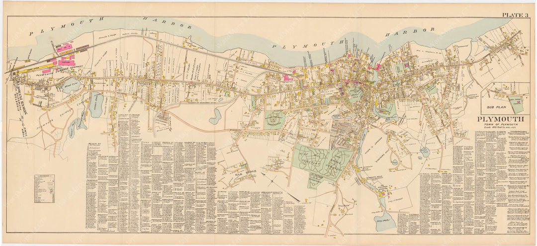 Plymouth County, Massachusetts 1903 Plate 003: Plymouth Center