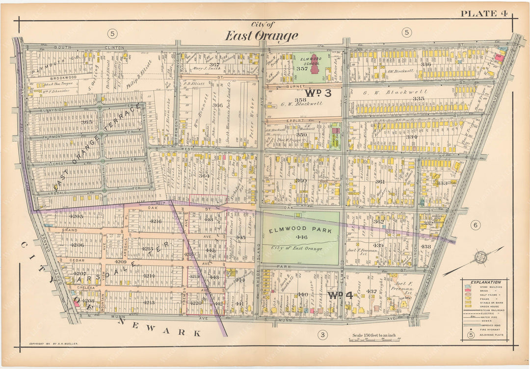 The Oranges, New Jersey 1911 Plate 004: East Orange