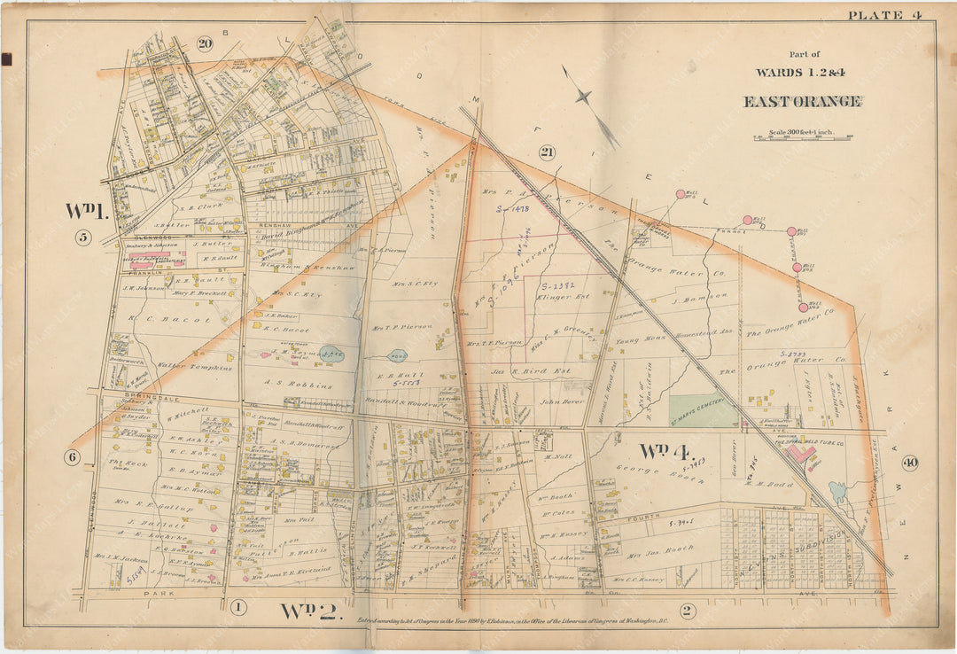 Essex County, New Jersey 1890 Plate 004: East Orange