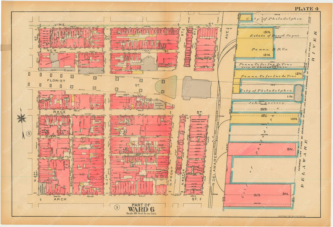 Philadelphia, Pennsylvania, 1927, 5th to 10th Wards: Plate 004