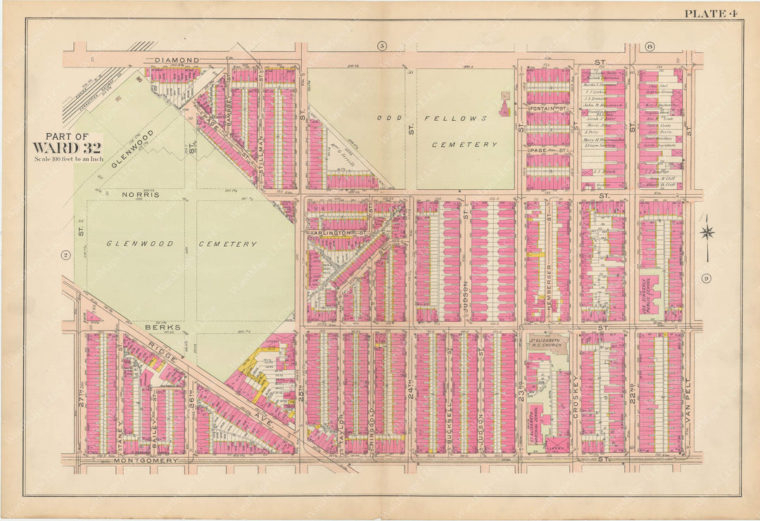 Atlas of Philadelphia, Pennsylvania 1908, 28th, 32nd, and 37th Wards: Plate 004