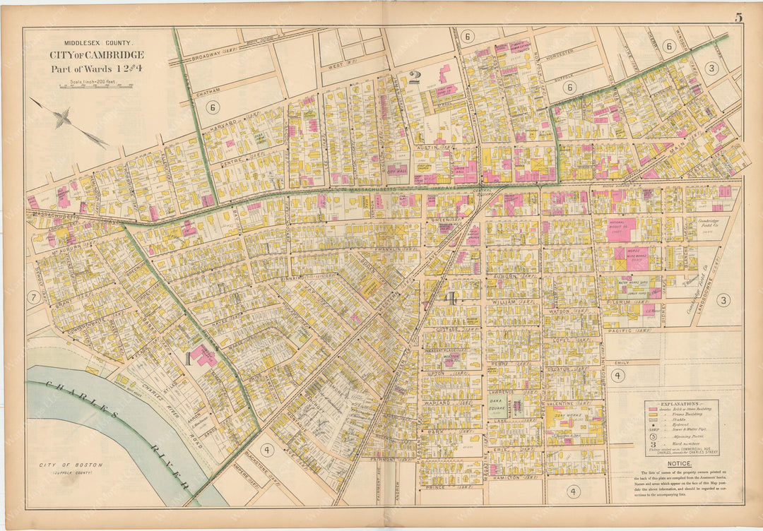 Middlesex County, Massachusetts 1900 Vol. 1: Plate 005 Cambridge