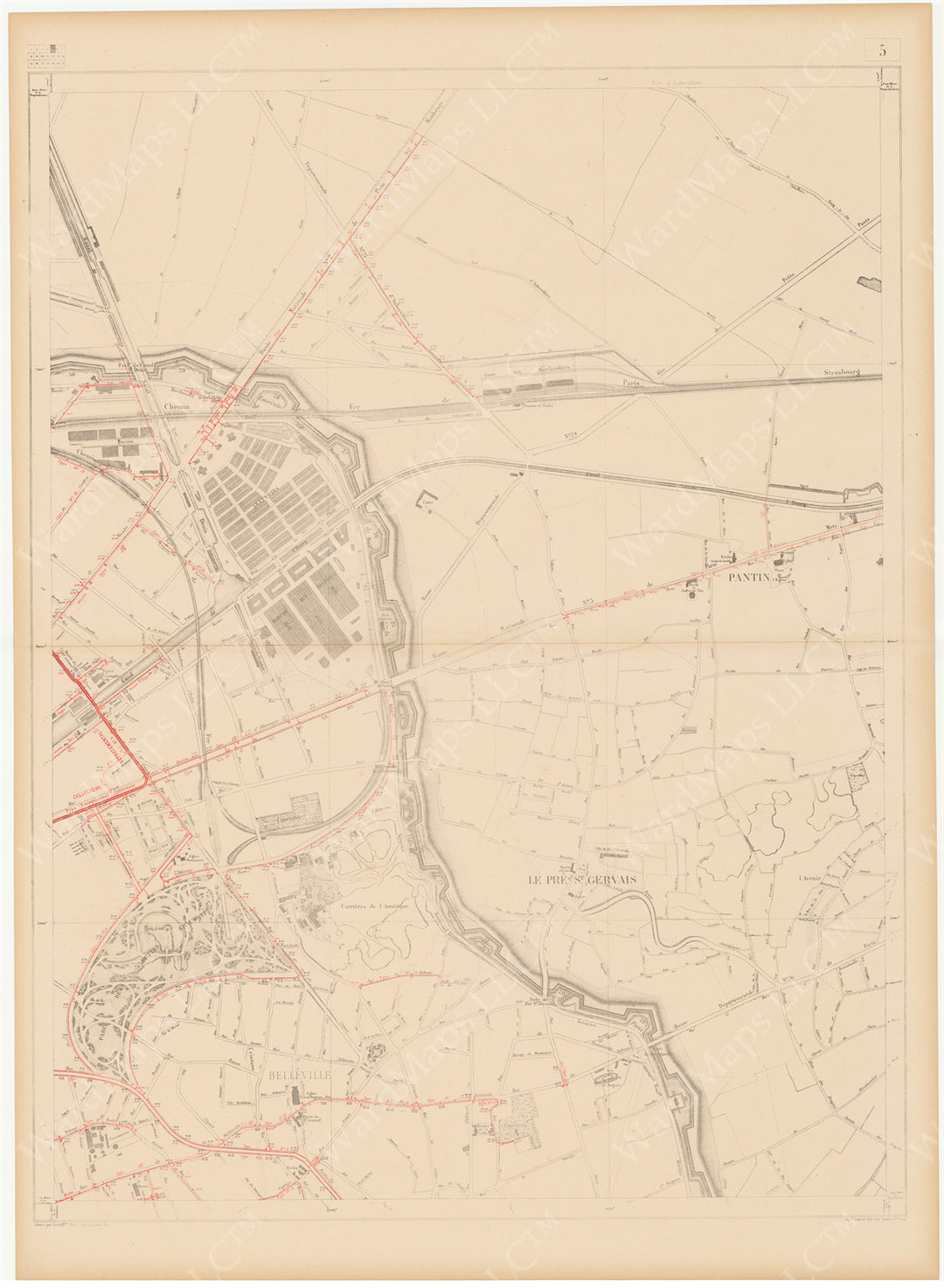 Paris, France Sewer System 1875 Plate 005