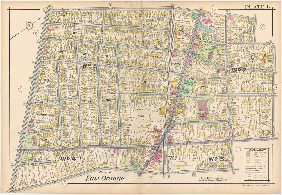 The Oranges, New Jersey 1911 Plate 006: East Orange