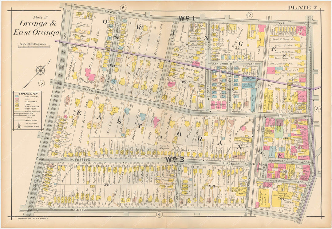 The Oranges, New Jersey 1911 Plate 007: Orange and East Orange