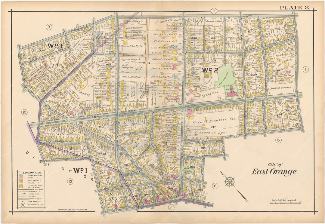 The Oranges, New Jersey 1911 Plate 008: East Orange