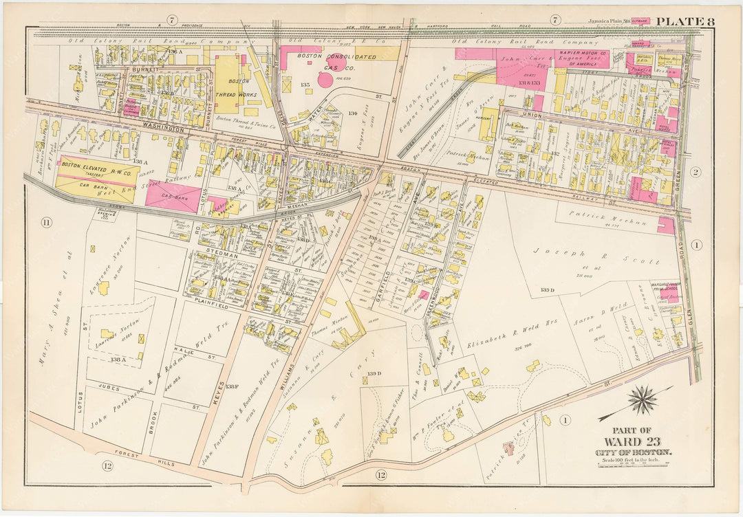 West Roxbury, Massachusetts 1905 Plate 008: Jamaica Plain