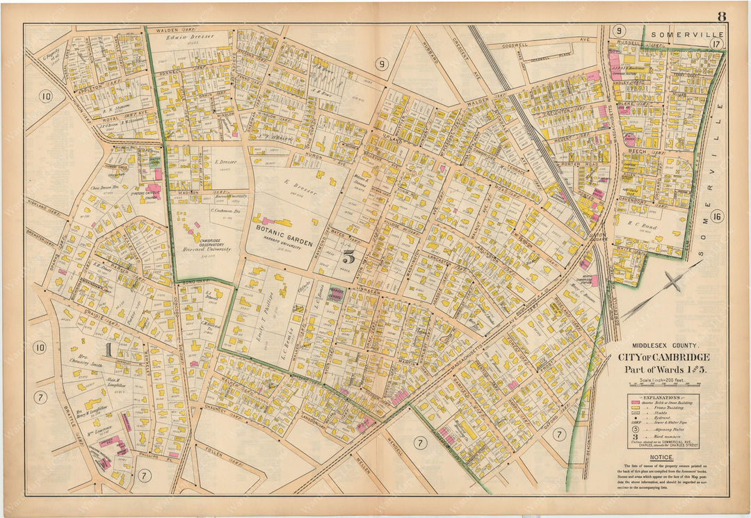 Middlesex County, Massachusetts 1900 Vol. 1: Plate 008 Cambridge