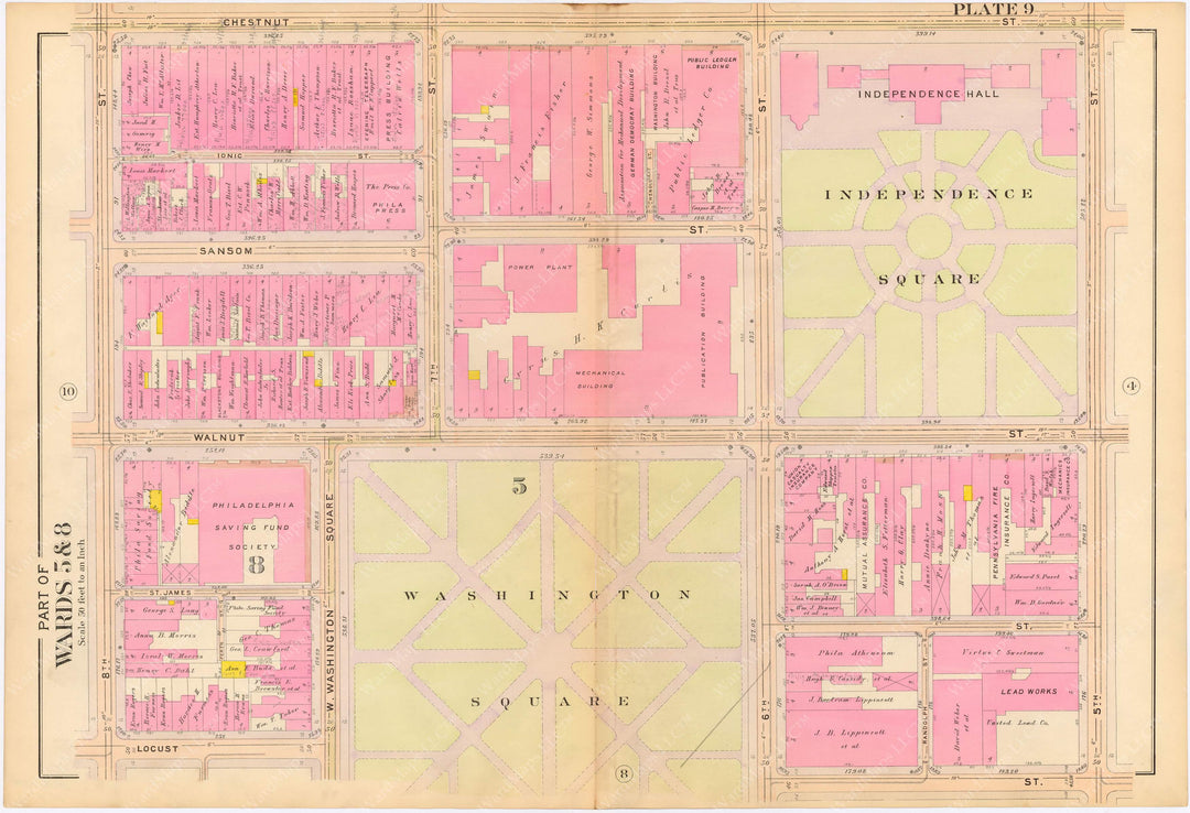 Philadelphia, Pennsylvania 1908, 5th, 7th, and 8th Wards: Plate 009