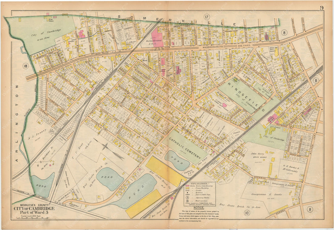 Middlesex County, Massachusetts 1900 Vol. 1: Plate 009 Cambridge