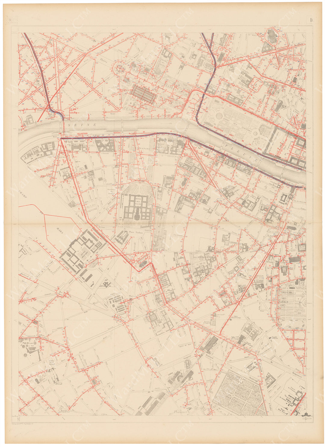 Paris, France Sewer System 1875 Plate 010