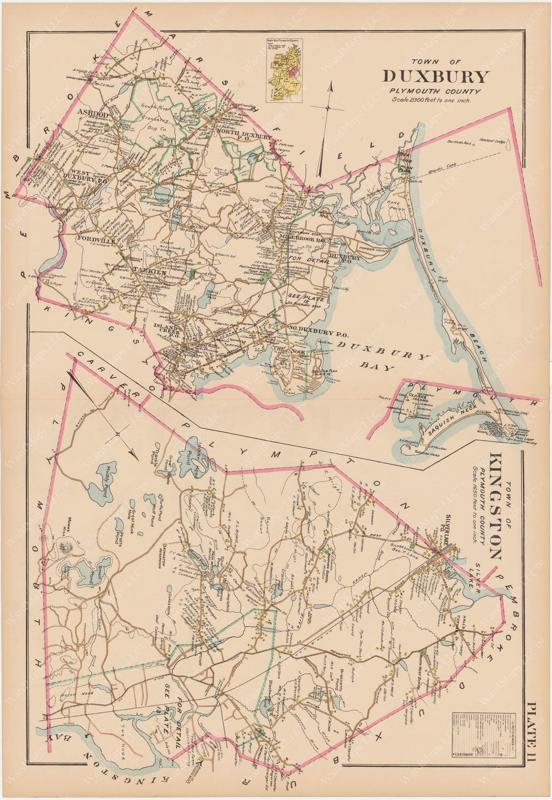 Plymouth County, Massachusetts 1903 Plate 011: Duxbury and Kingston