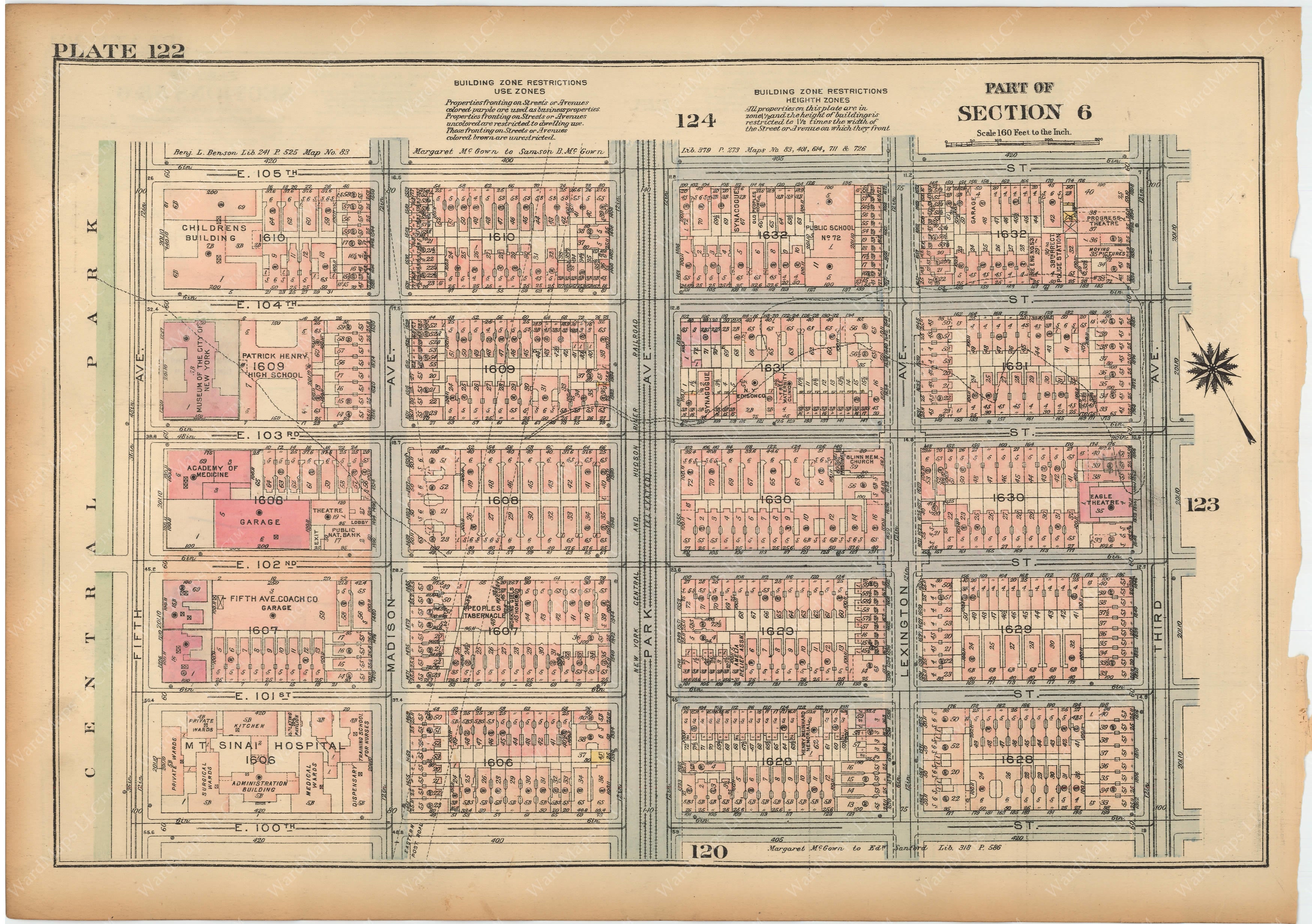 1925 Map Manhattan, New York 1925 Plate 122 – WardMaps LLC