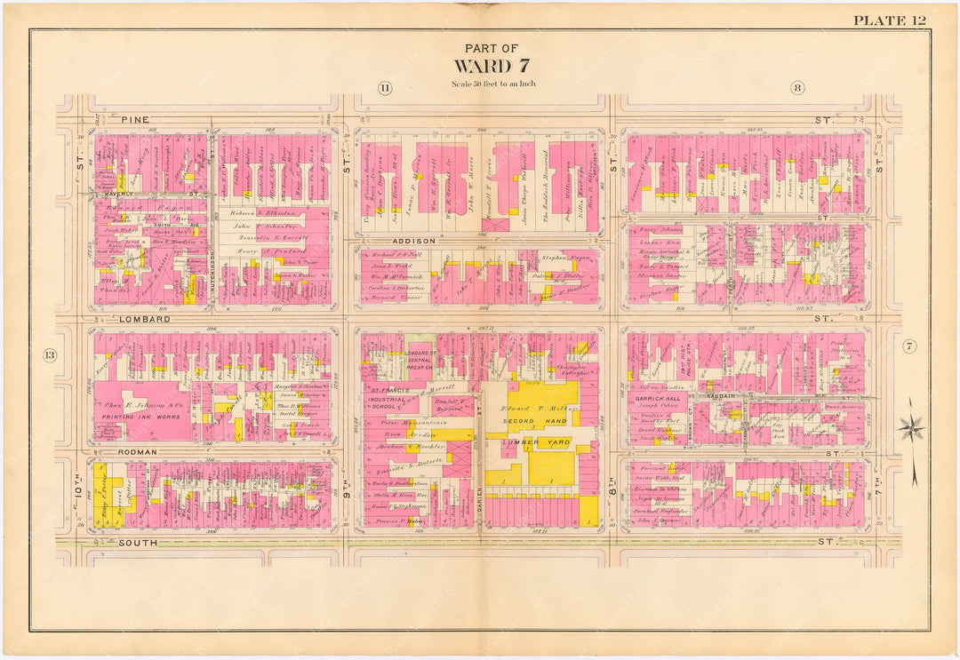 Philadelphia, Pennsylvania 1908, 5th, 7th, and 8th Wards: Plate 012