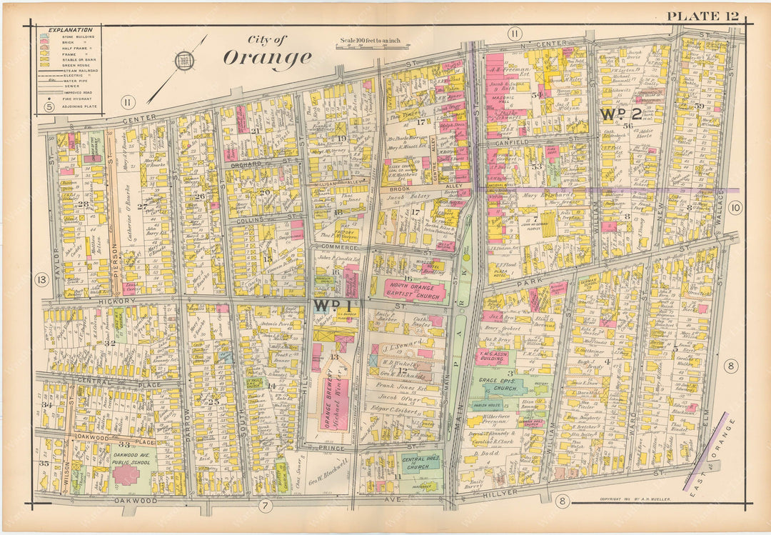 The Oranges, New Jersey 1911 Plate 012: Orange