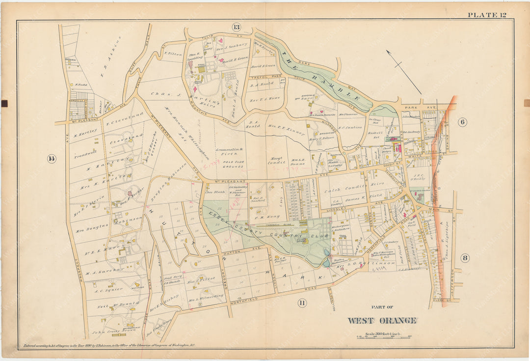 Essex County, New Jersey 1890 Plate 012: West Orange