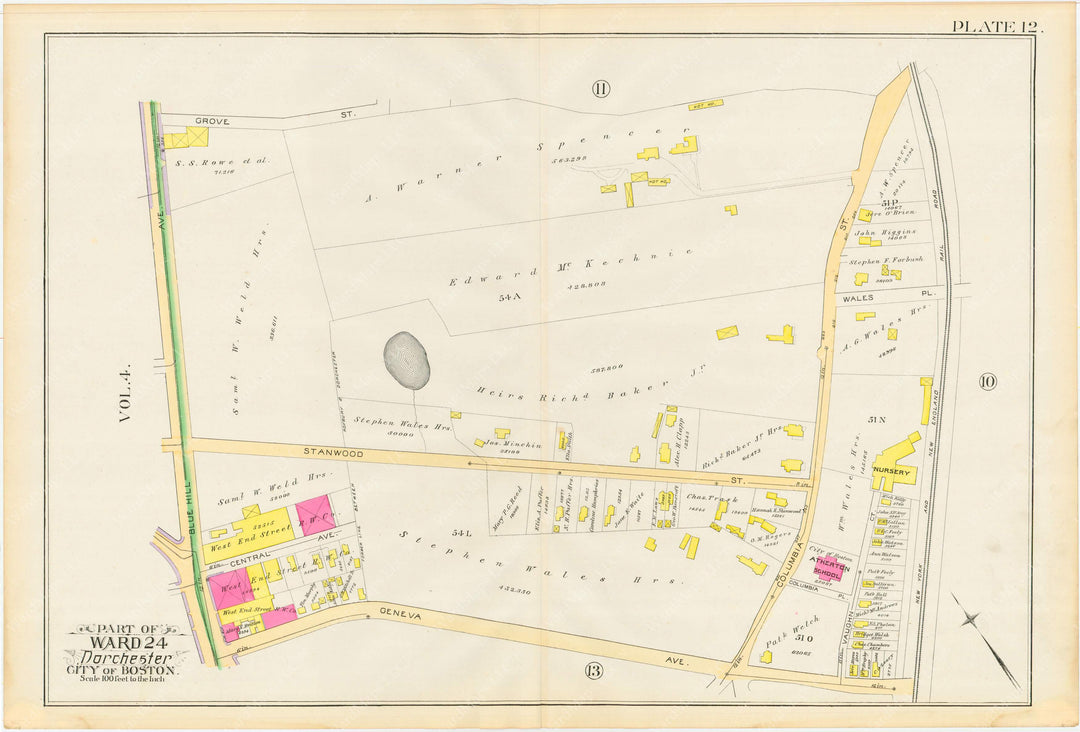 Dorchester, Massachusetts 1889 Plate 012