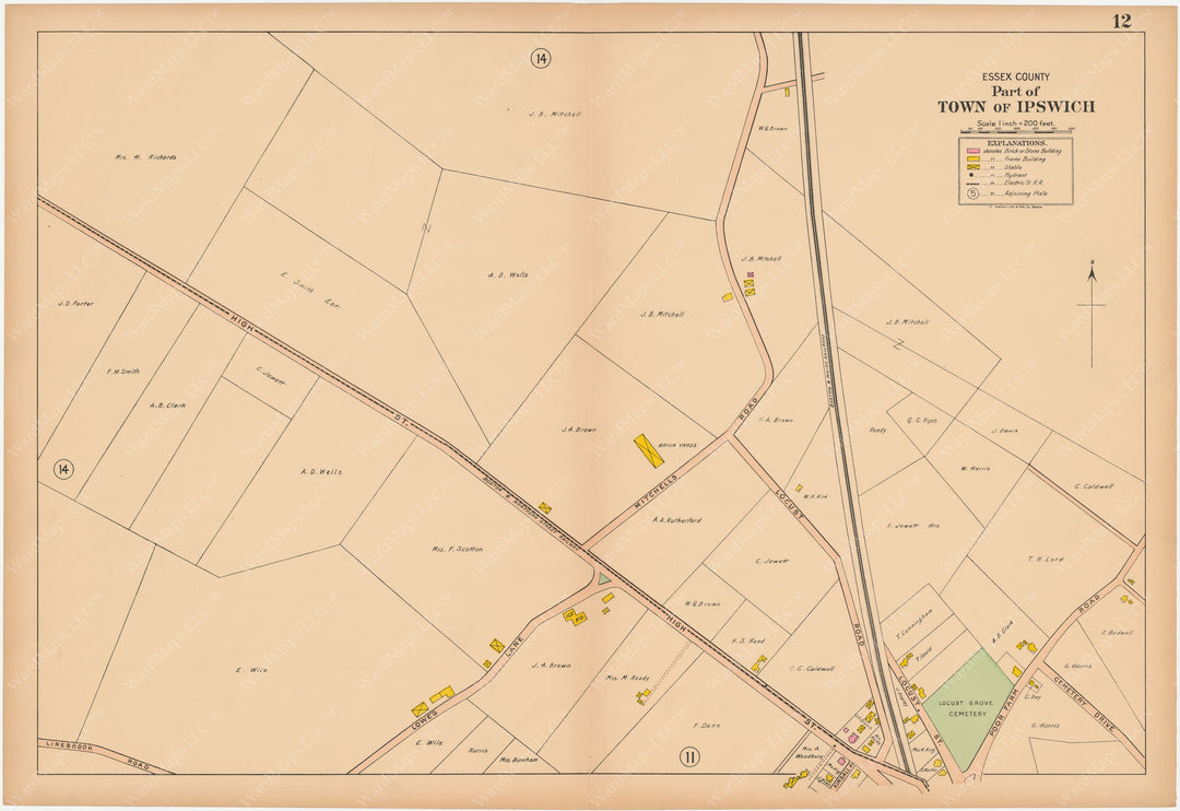 Central Essex County, Massachusetts 1910 Plate 12: Ipswich