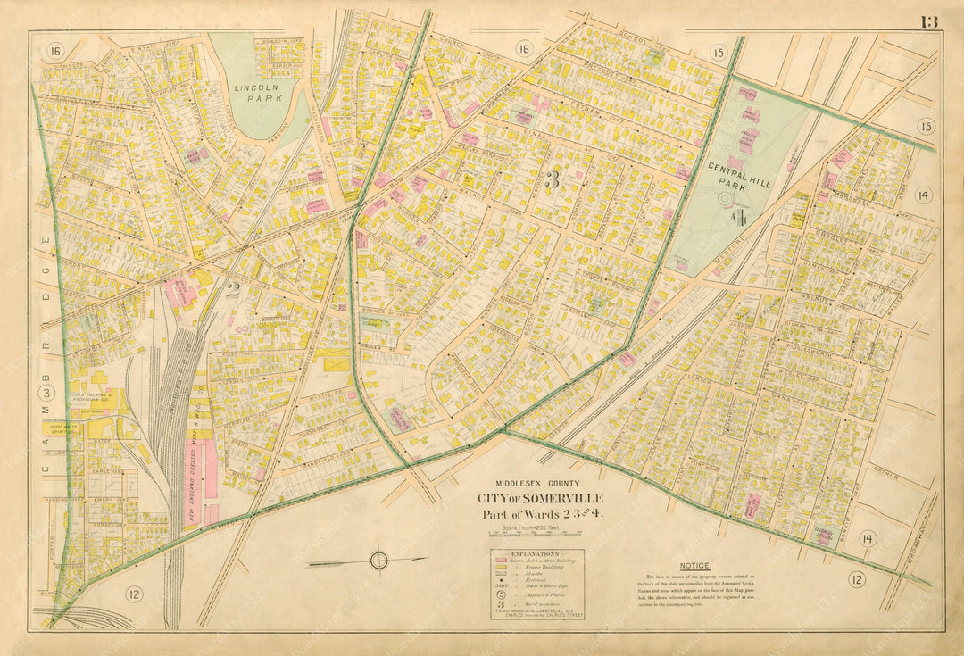 Middlesex County, Massachusetts 1900 Vol. 1: Plate 013 Somerville