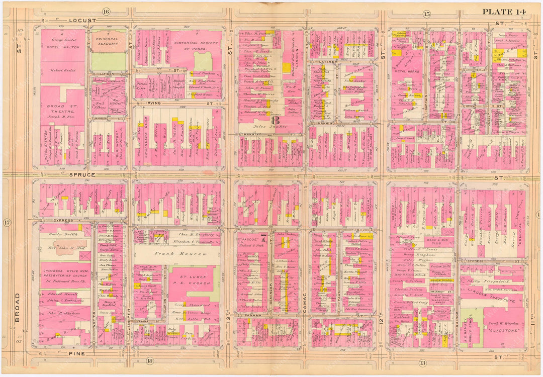 Philadelphia, Pennsylvania 1908, 5th, 7th, and 8th Wards: Plate 014