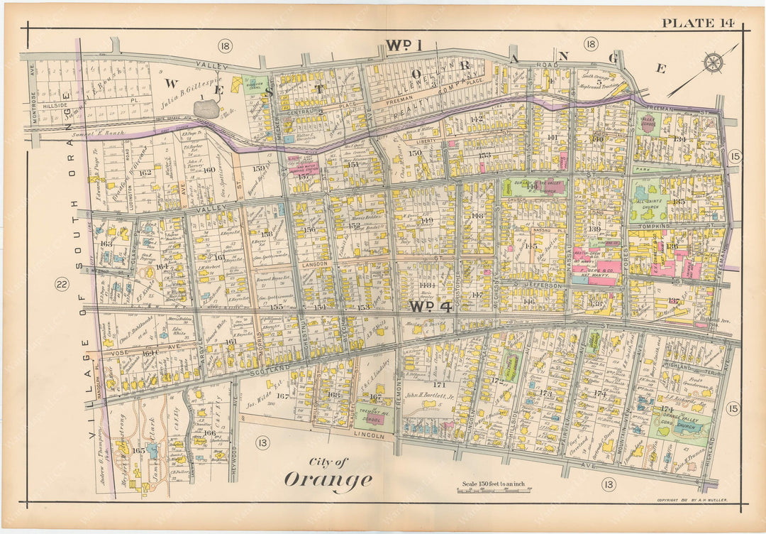 The Oranges, New Jersey 1911 Plate 014: Orange