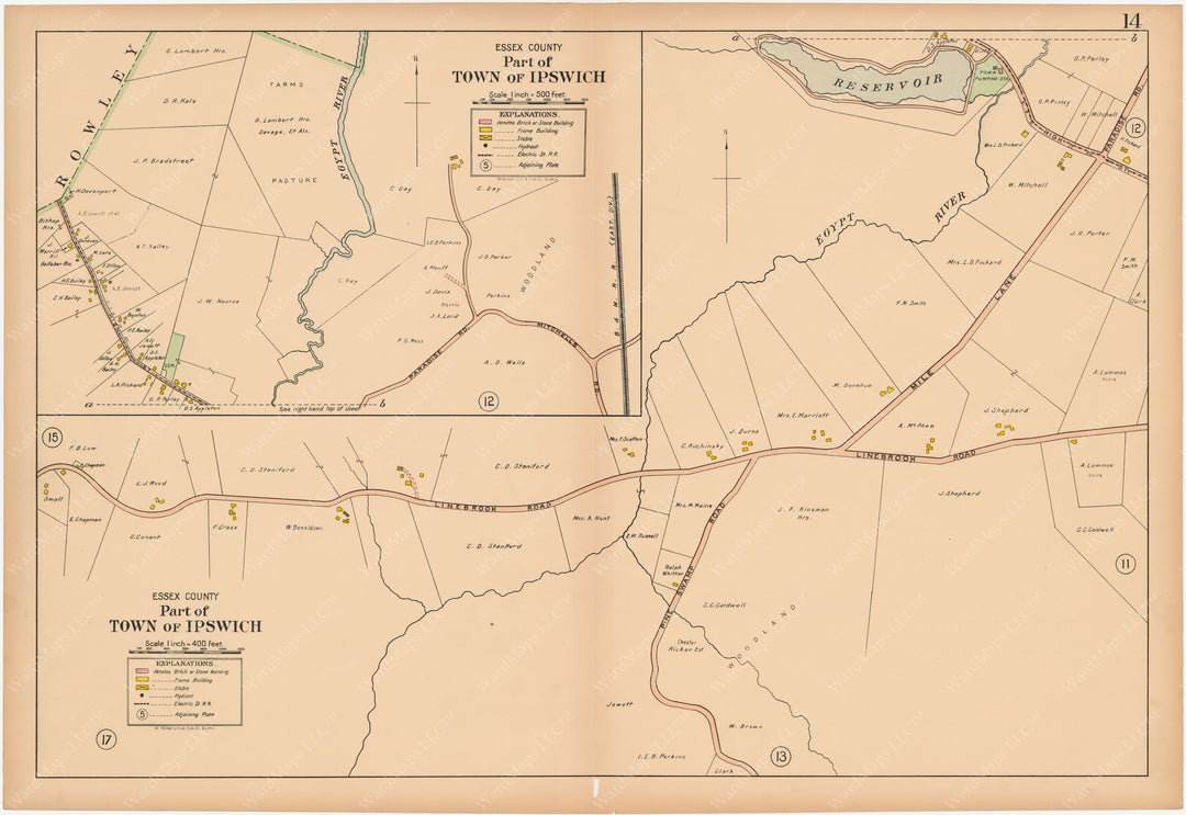 Central Essex County, Massachusetts 1910 Plate 14: Ipswich