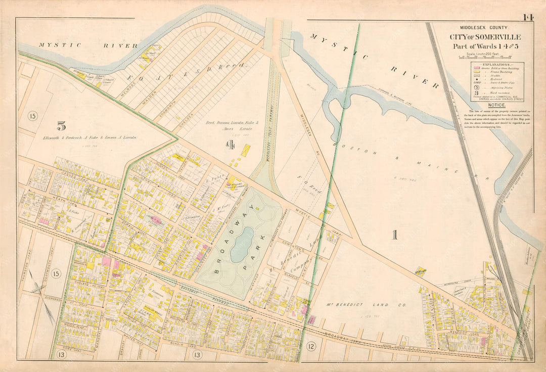 Middlesex County, Massachusetts 1900 Vol. 1: Plate 014 Somerville