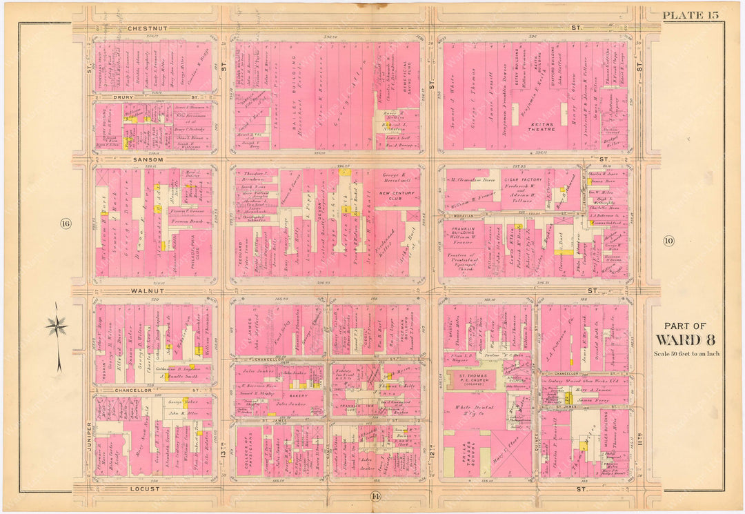 Philadelphia, Pennsylvania 1908, 5th, 7th, and 8th Wards: Plate 015